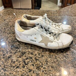Golden Goose White Sneakers with Gold Star